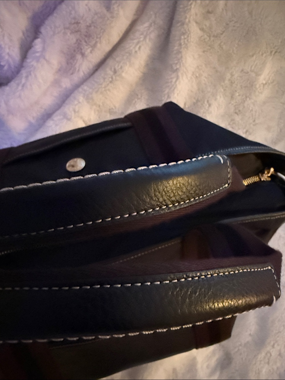 Coach Ellis Weekender Black Nylon Duffel with Maroon-Trim Straps - Picture 8 of 11